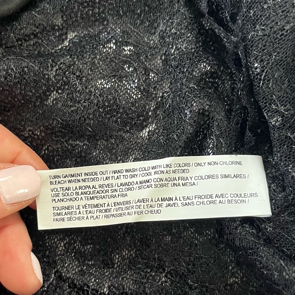 Eloquii Black Sequin V Beck Peplum Top - Picture 4 of 6